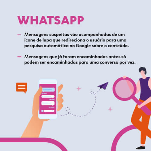 lista de ações que o whatsapp tem tomado para combater fake news na rede social